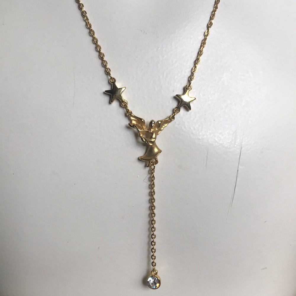 Vintage Gousti signed angel necklace